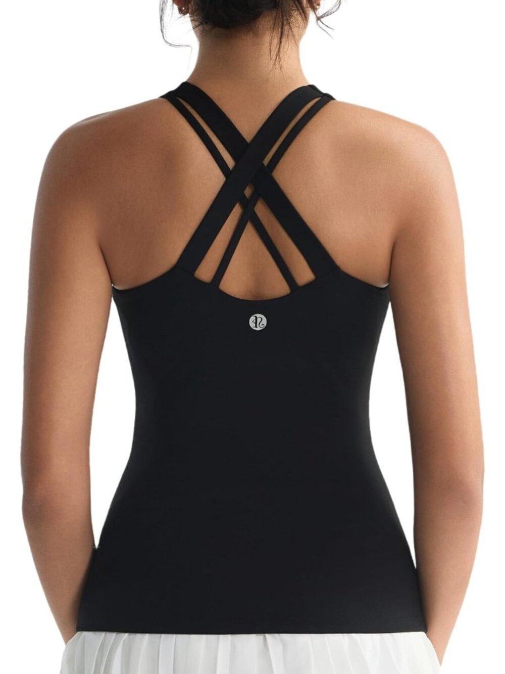Stylish Women's Tank Top with Built-in Bra, Crisscross Back, Perfect for Yoga